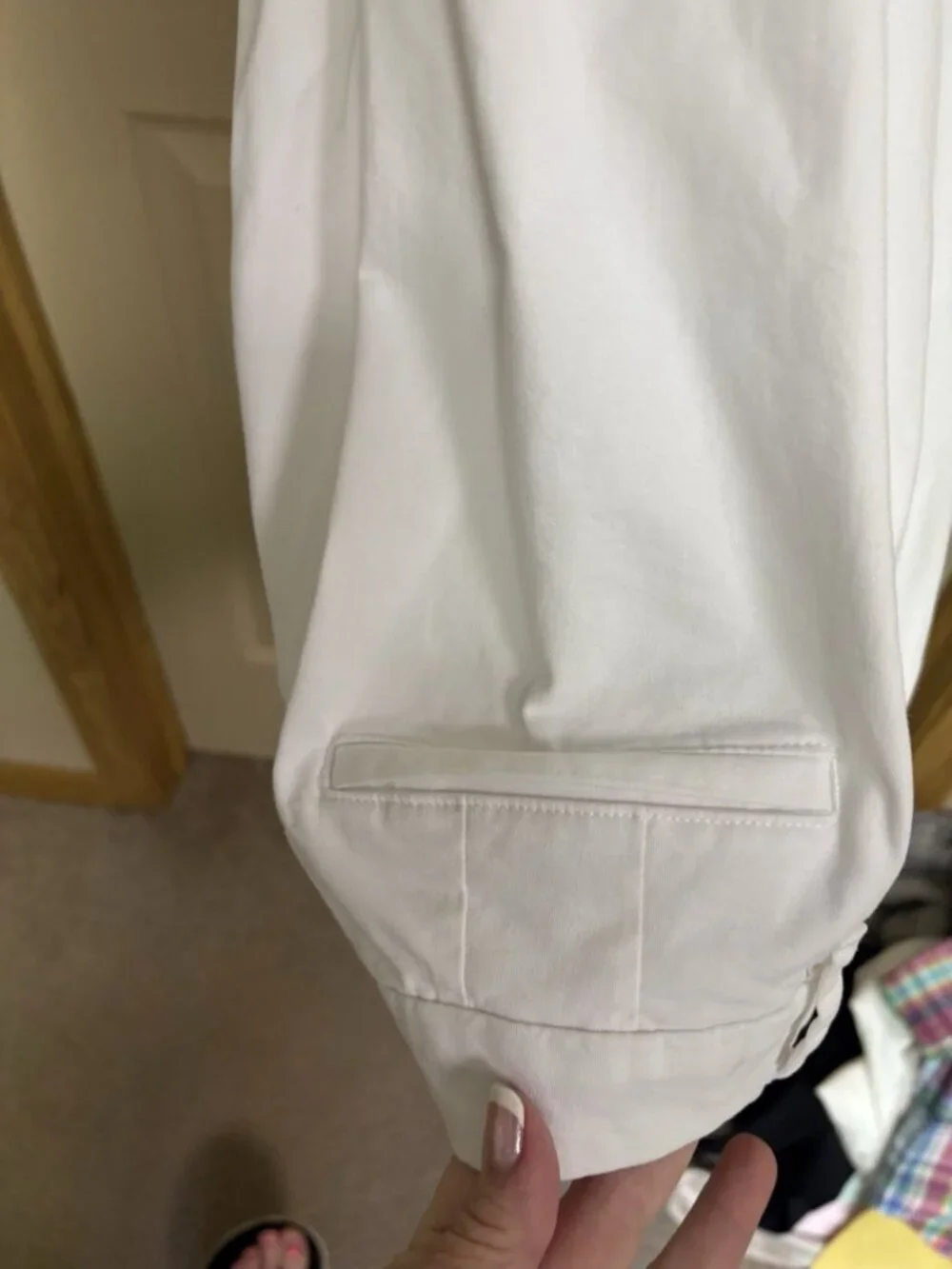 Tommy Hilfiger Women's Pants White Sz 12 Flat Front Chino Cotton 28" Inseam - Picture 7 of 11